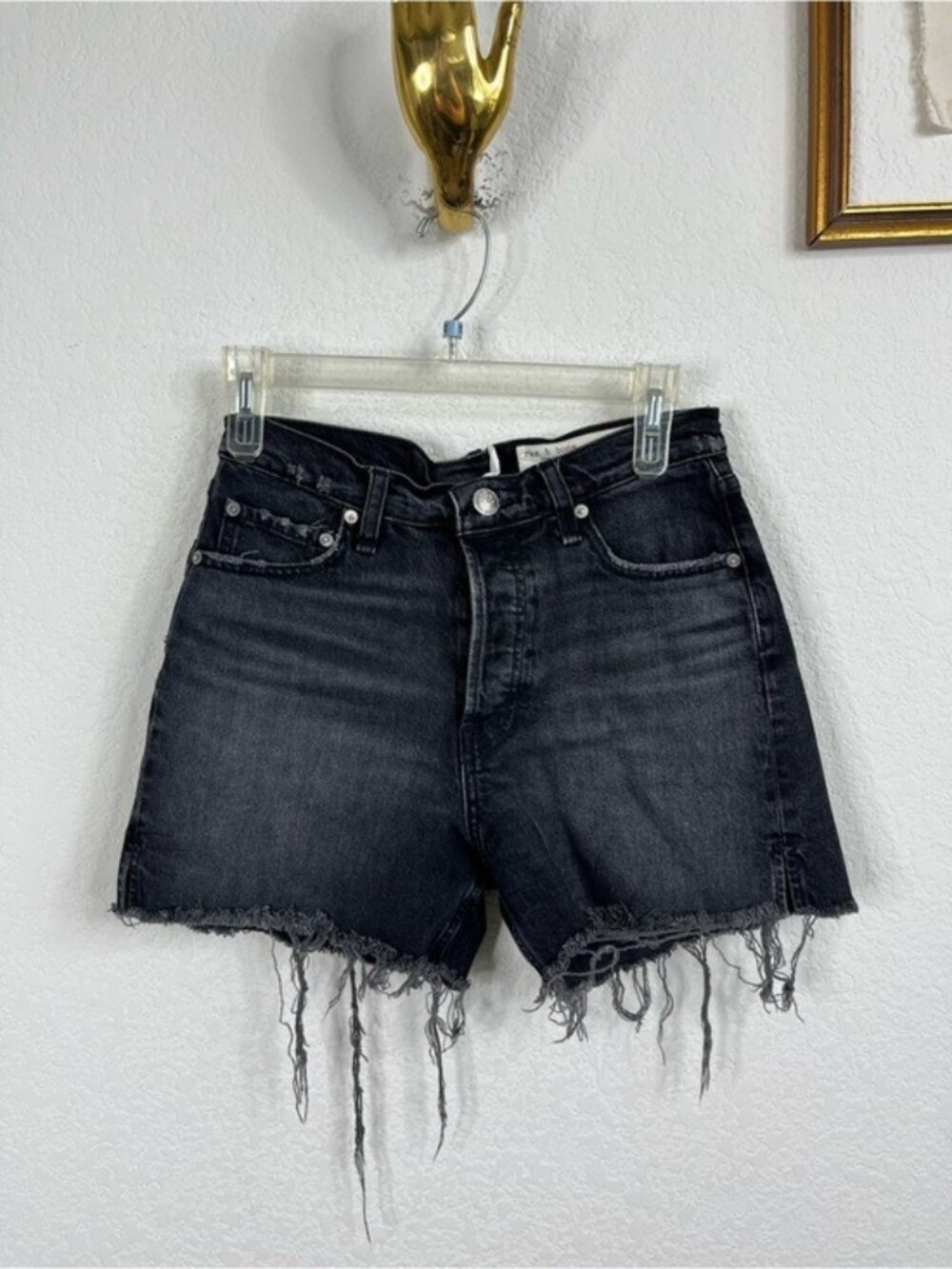 rag & bone Vintage Cut Off High Rise Short Distressed Frayed Broken In